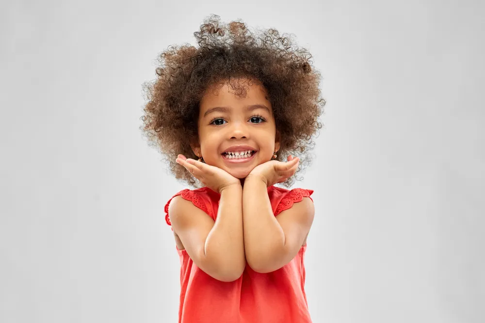 Happy infant with a bright smile