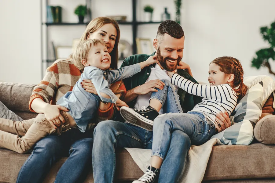 Family smiling together
